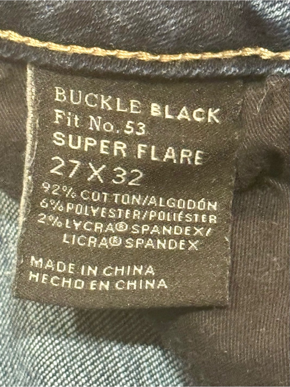 Buckle Black Super Flare Jeans Women’s 27x32 Dark Wash Raw Hem Bell Bottom Y2K - Picture 9 of 11